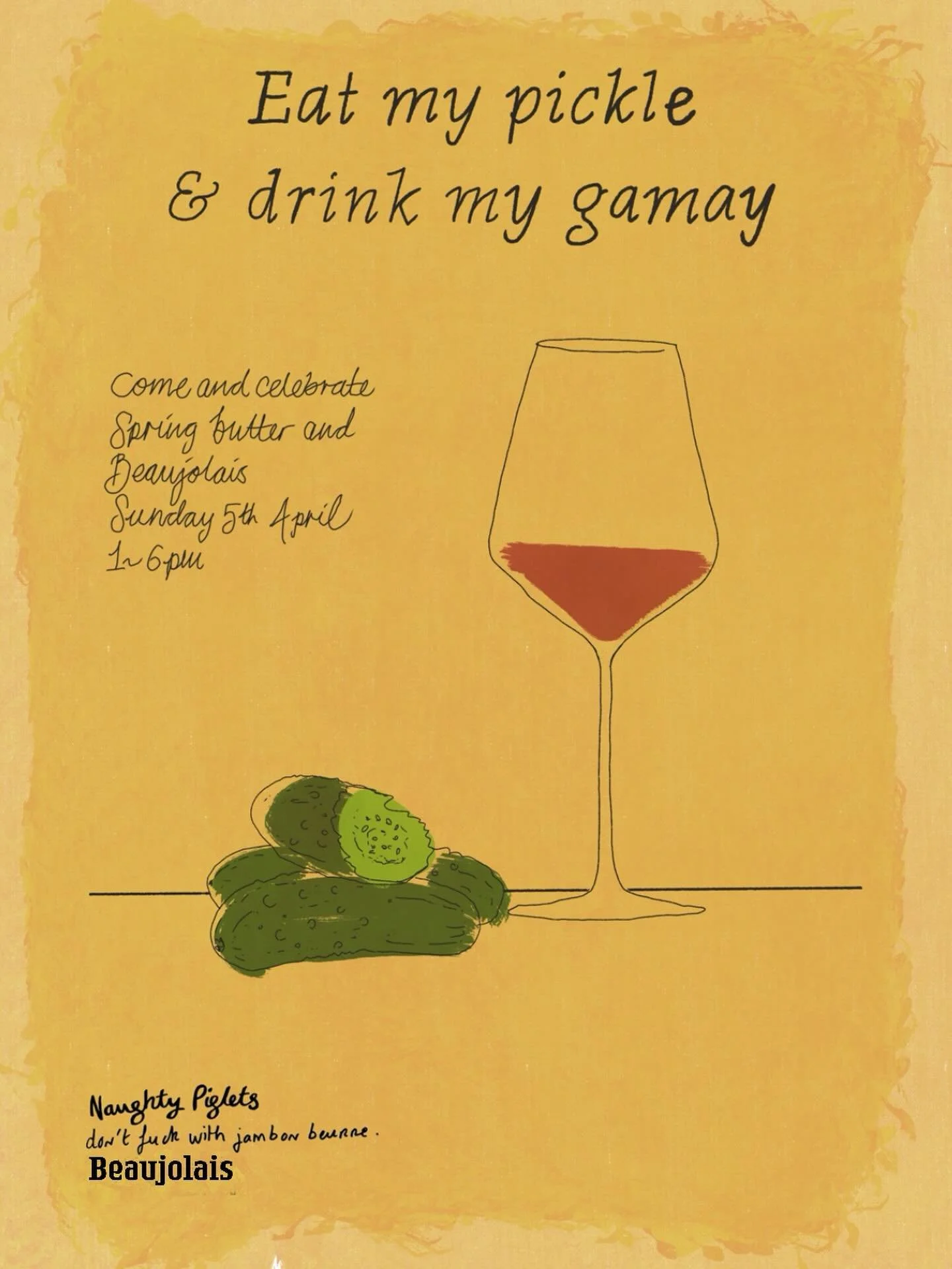 ONE DATE, APRIL 5TH 🔥🔥
OUR FIRST SPRING PARTY OF THE YEAR !!
Featuring an incredible list of Beaujolais wines, the only jambon beurre that matters and perhaps most importantly, Fred &amp; Mariana on the decks all day long. 

It&rsquo;s very simple,