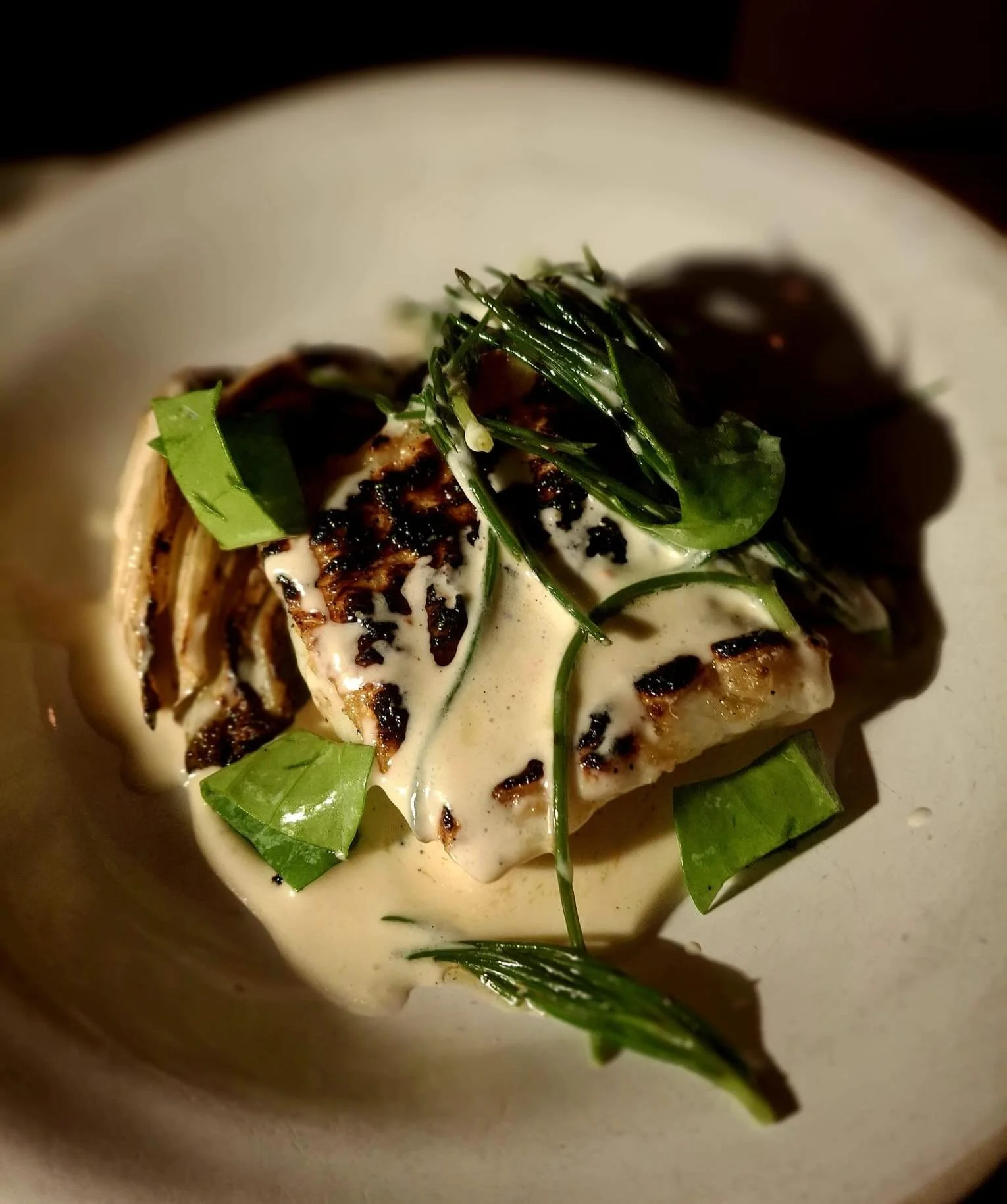 BBQ BRILL, PILPIL, SEA VEG ! 
Swipe right for this week&rsquo;s menu !

Another stunner by @nickyjcooks 
Two more weeks of him. 
I wouldn&rsquo;t miss you if were you, 
Come hide from the miserable weather with us, we&rsquo;ll look after you so well 