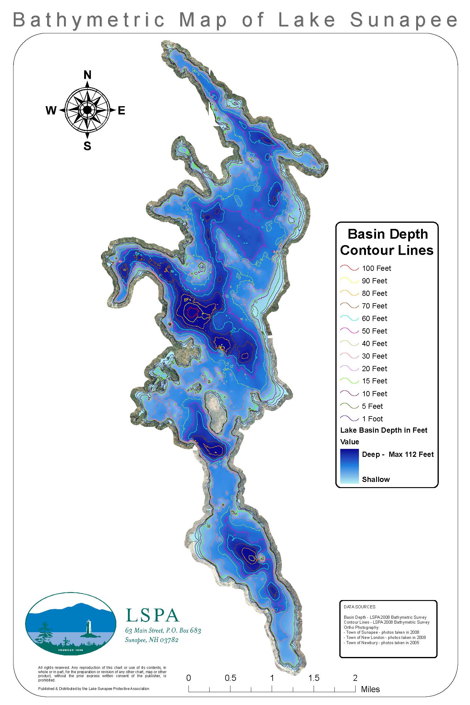Bathymetry Map (16 by 24 inches) $10.00