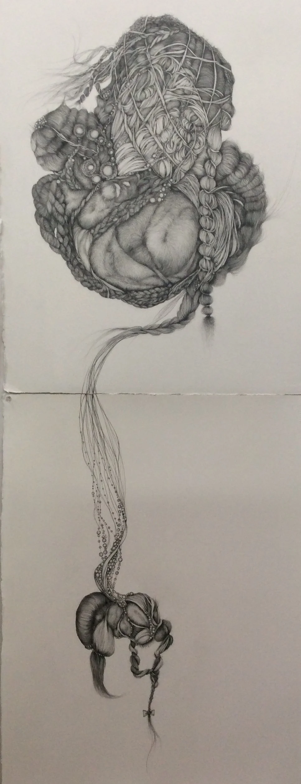 When I Sleep I Dream of You, 2016, graphite on Arches paper, diptych 30" x 22" each. No matting or framing. $200.