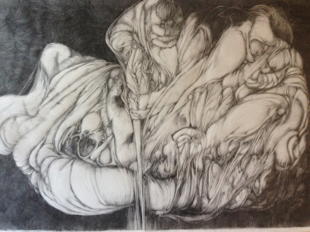 Judith and Artemisia are Bad Ass, 2014, graphite on Arches paper, 26” x 40”