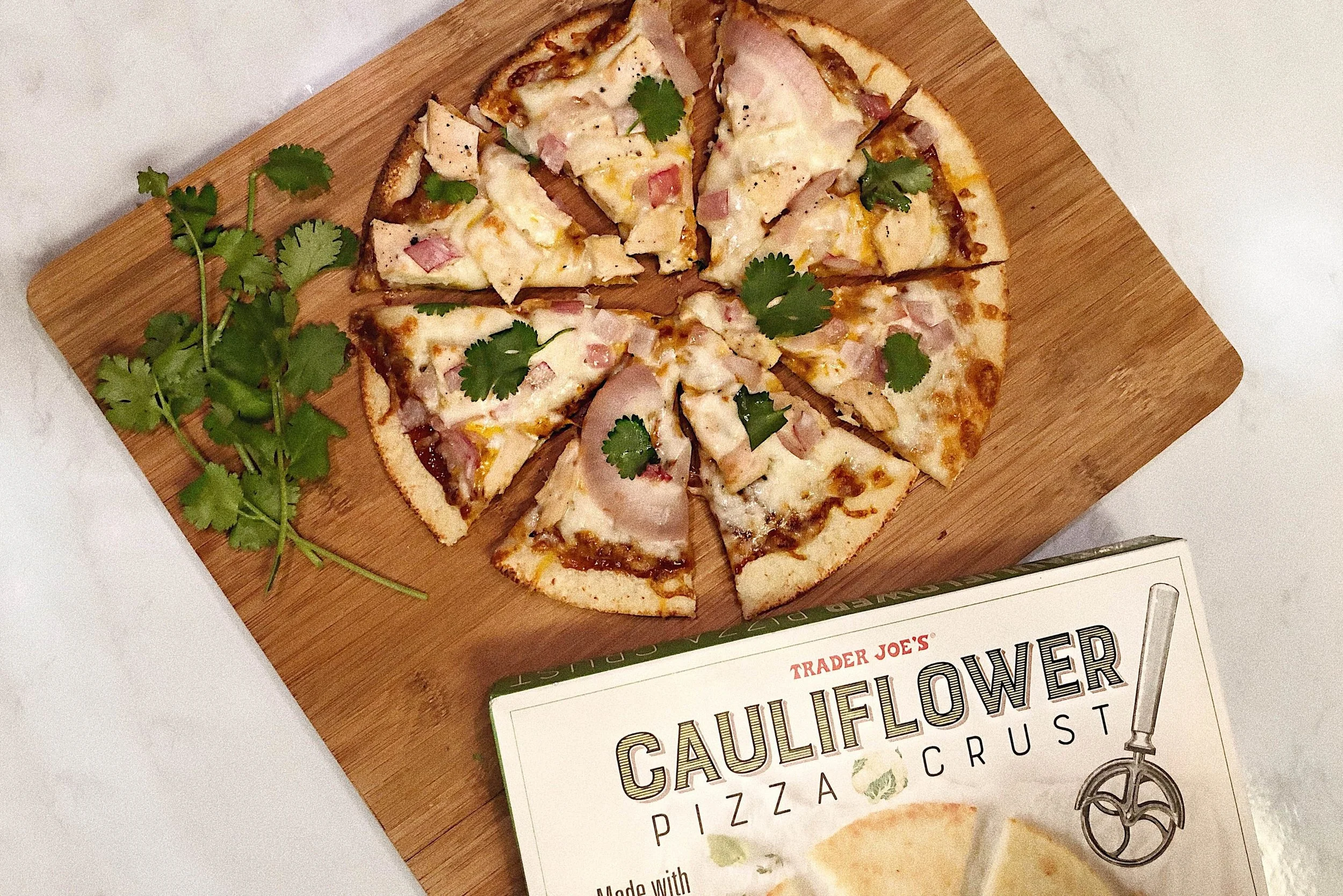 Cauliflower BBQ Chicken Pizza
