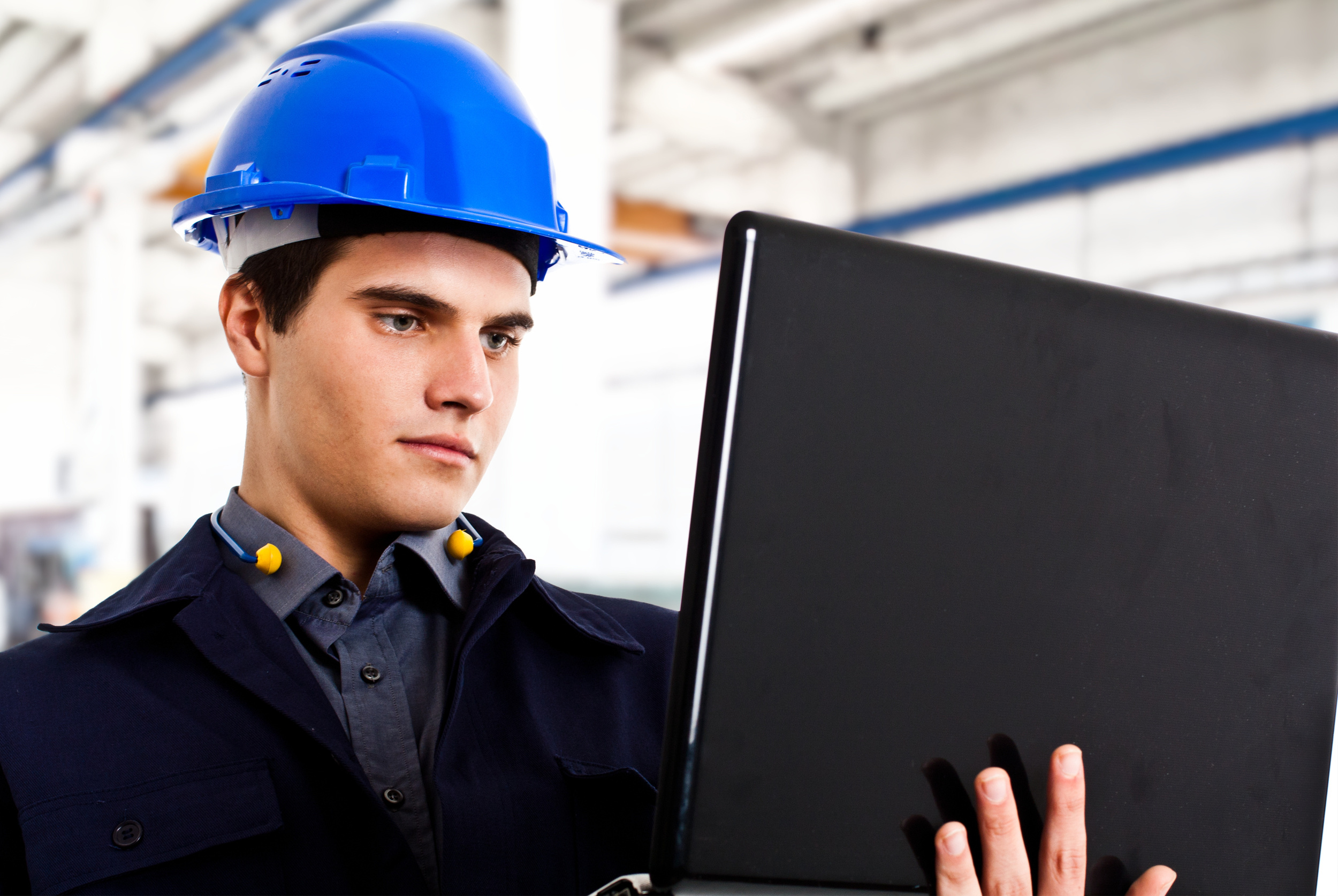 Engineer working on a laptop