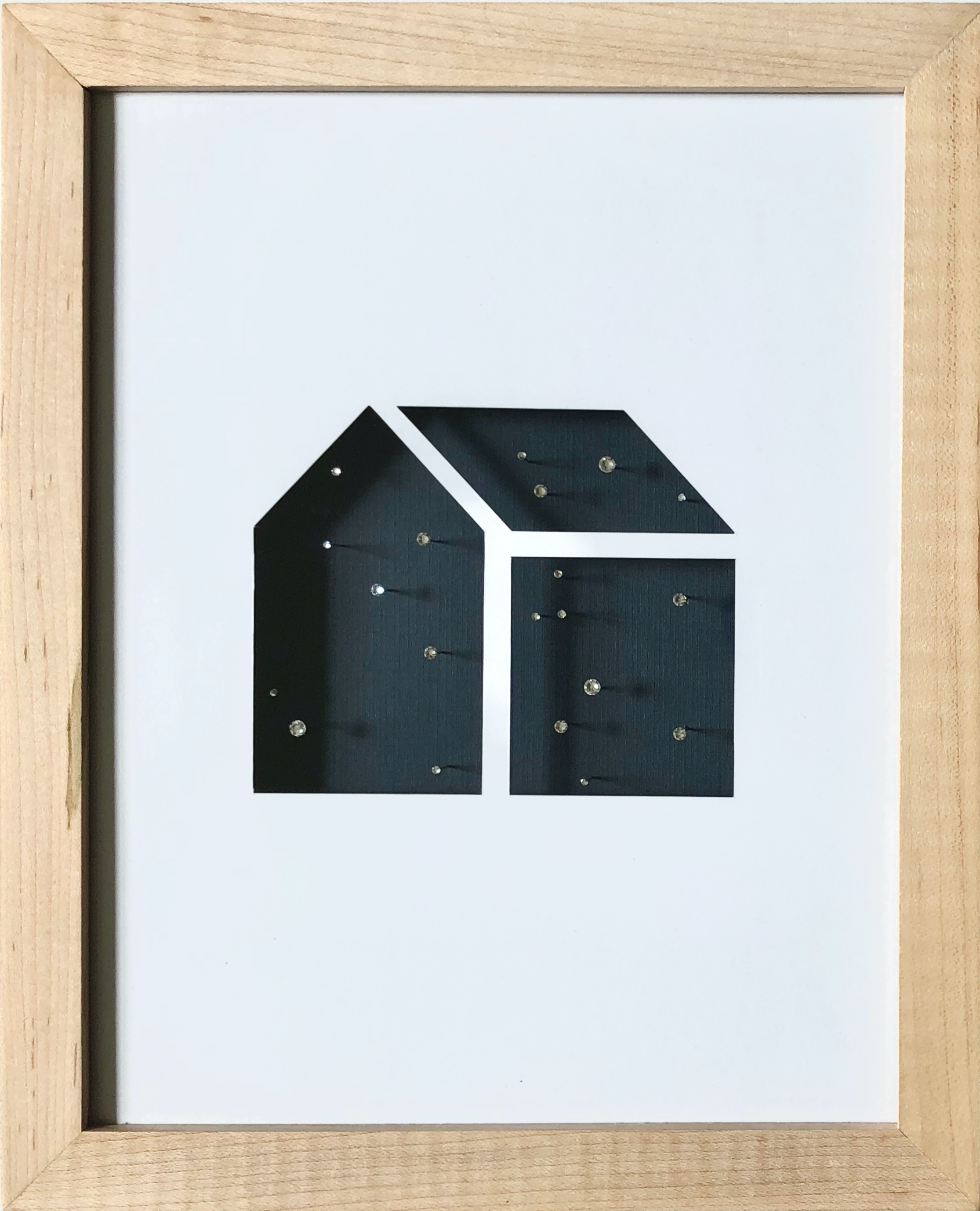   sky house  paper, pins, crystals 10 x 8 inches 