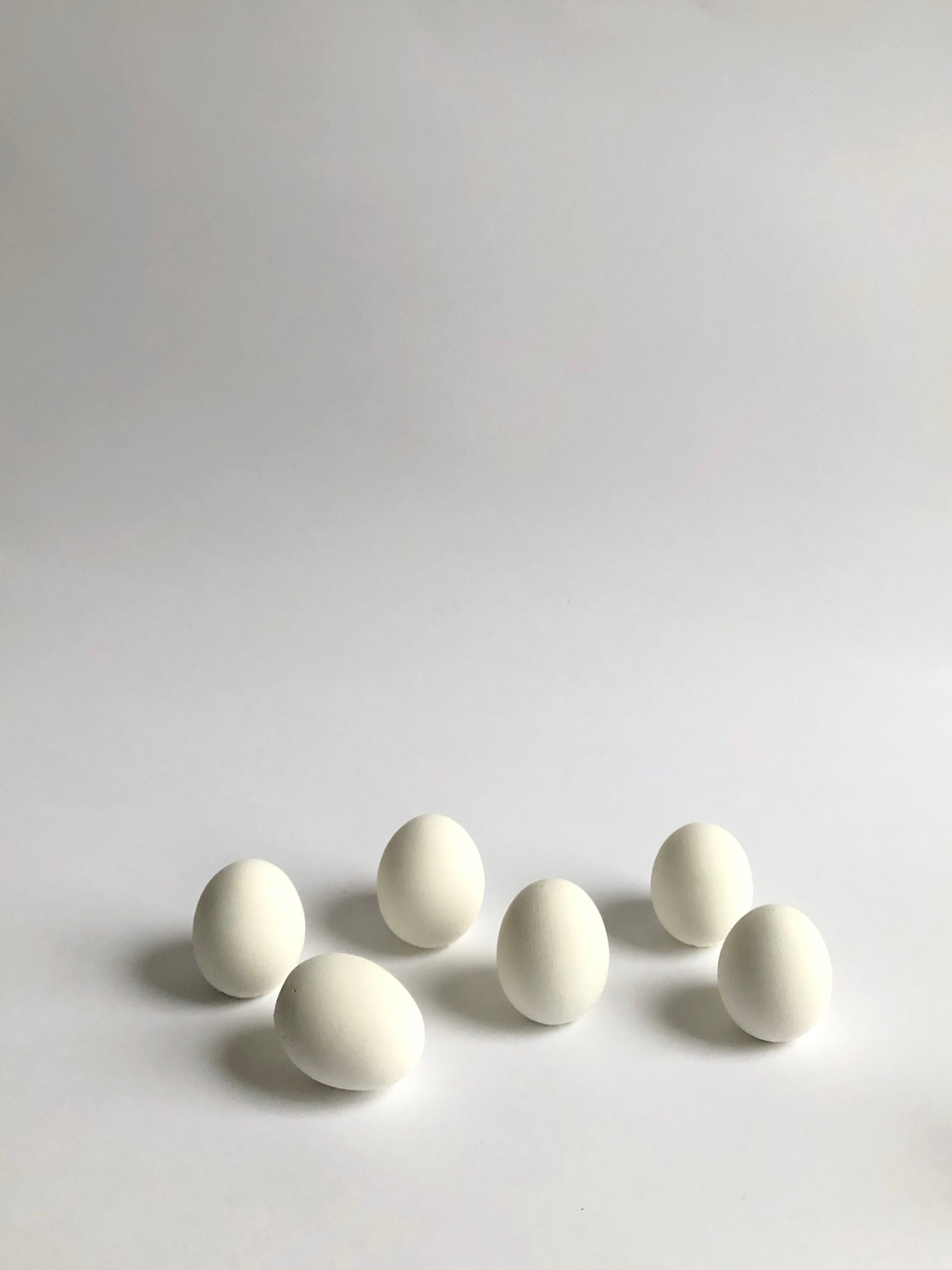   eggs  concrete, acrylic paint 