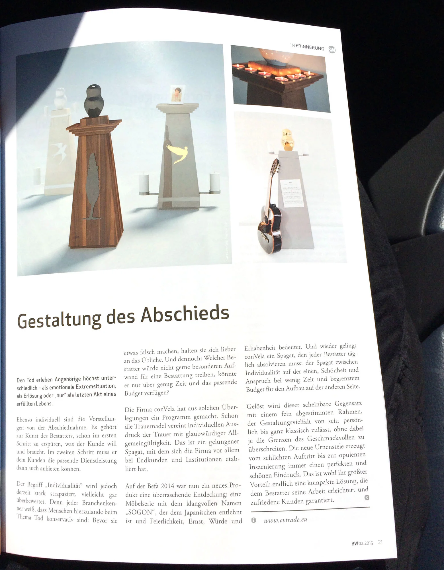 Artikel in der neuesten Ausgabe der "BestattungsWelt" 02.2105