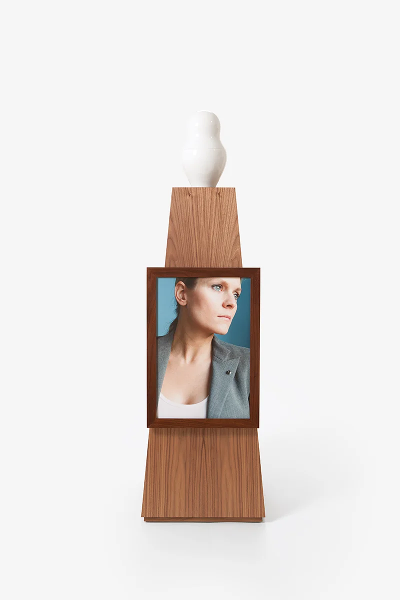 Picture Frame large Veneer Walnut dark baited