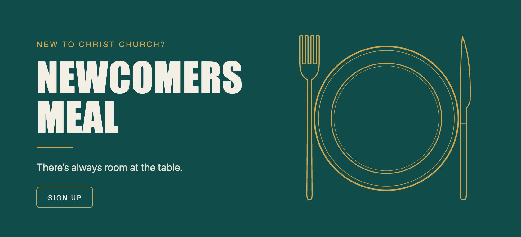 Poster highlighting the Christ Church Barnet Newcomers Meal on Sunday 4th October