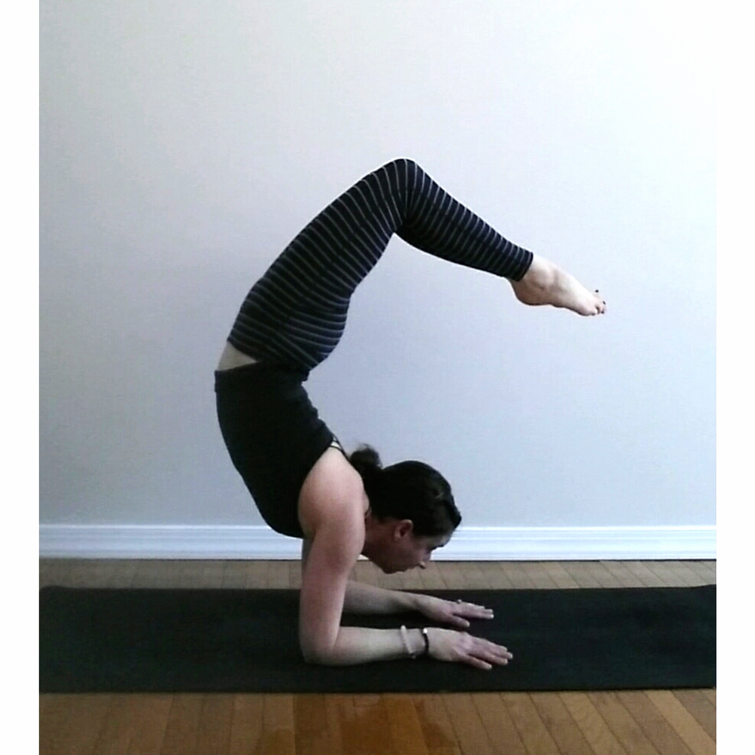  Jess Dellmyer-Yusko, one of the amazing people I practice with regularly, in pincha scorpion. 