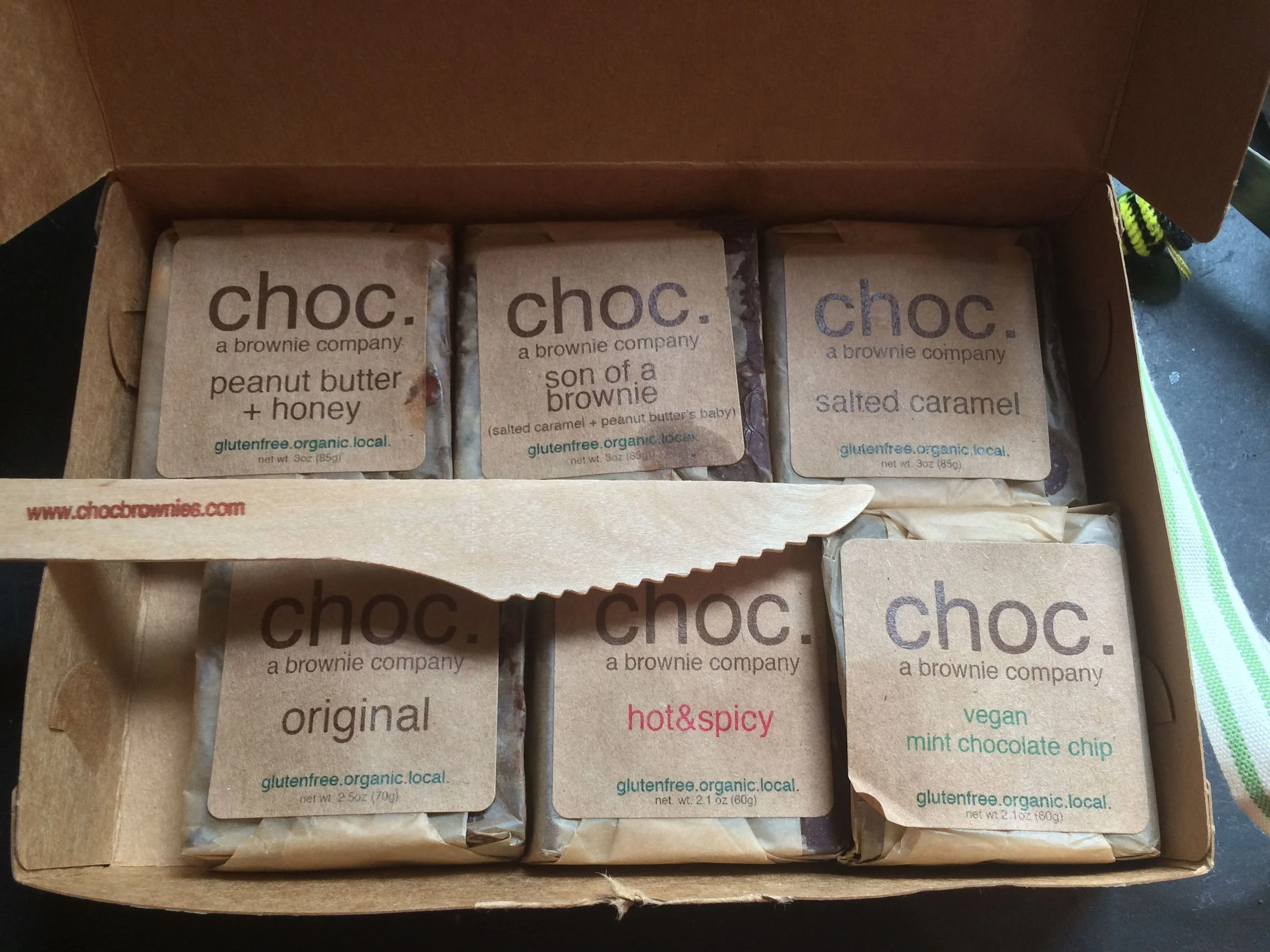 You can order these brownies in six or nine packs. Choose wisely. They keep for a while. 