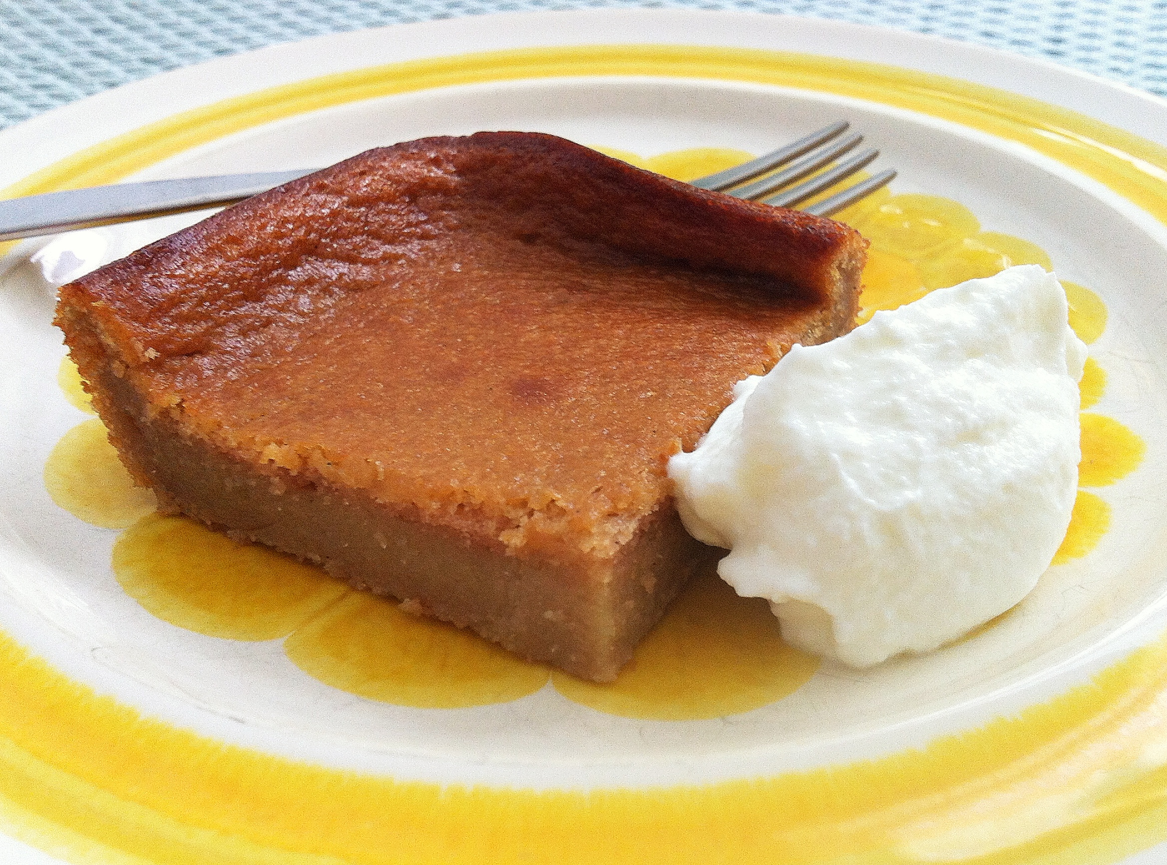 Pawpaw pudding. Kind of like a super moist cake.
