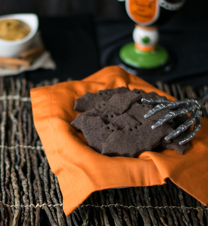 Creepy Bats and Cats Chocolate Graham Crackers. Photo by Kathy Hester. 