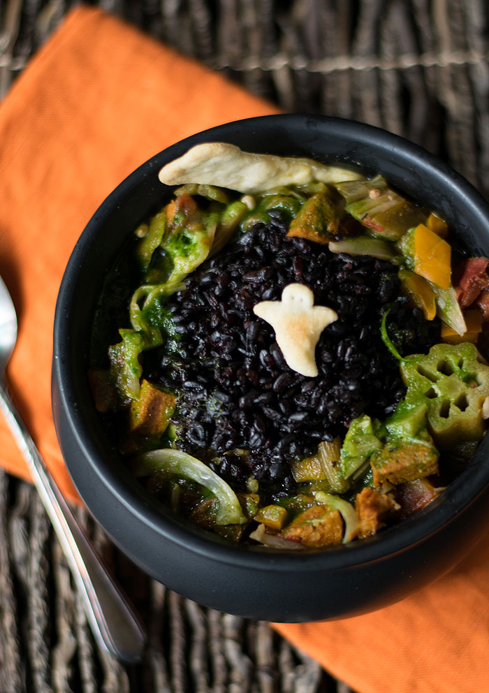 Slow Cooker Jackfruit Gumbo. Photo by Kathy Hester