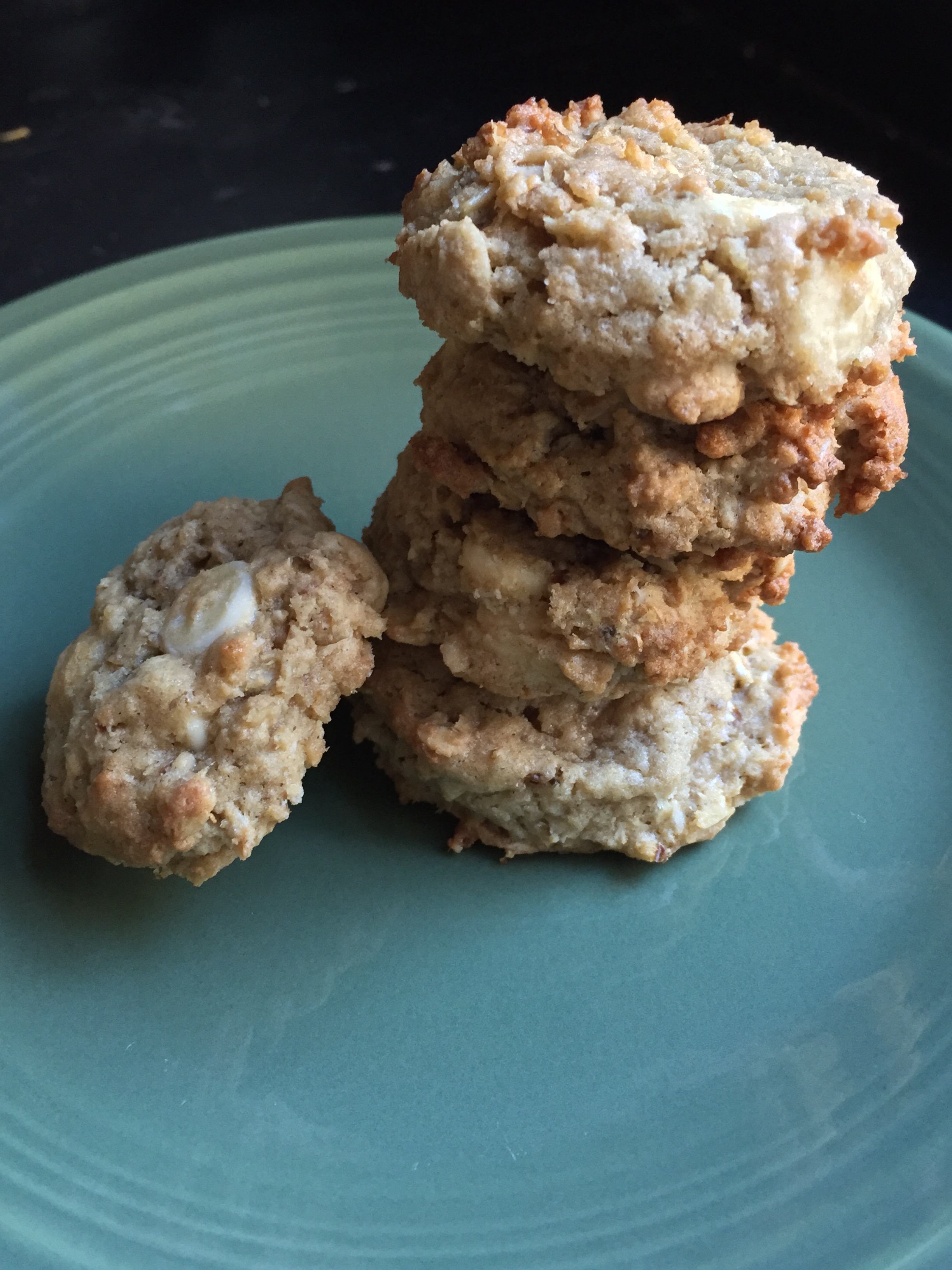 Oatmeal Coconut-Cardamom Cookies with White Chocolate Chips