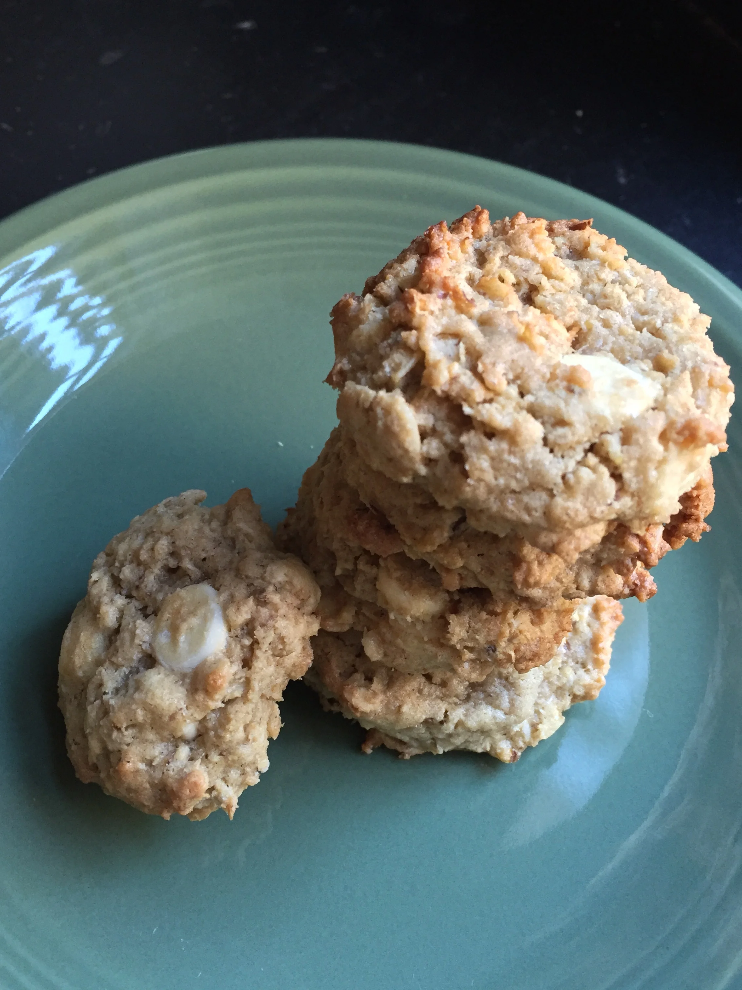 Oatmeal Coconut-Cardamom Cookies with White Chocolate Chips