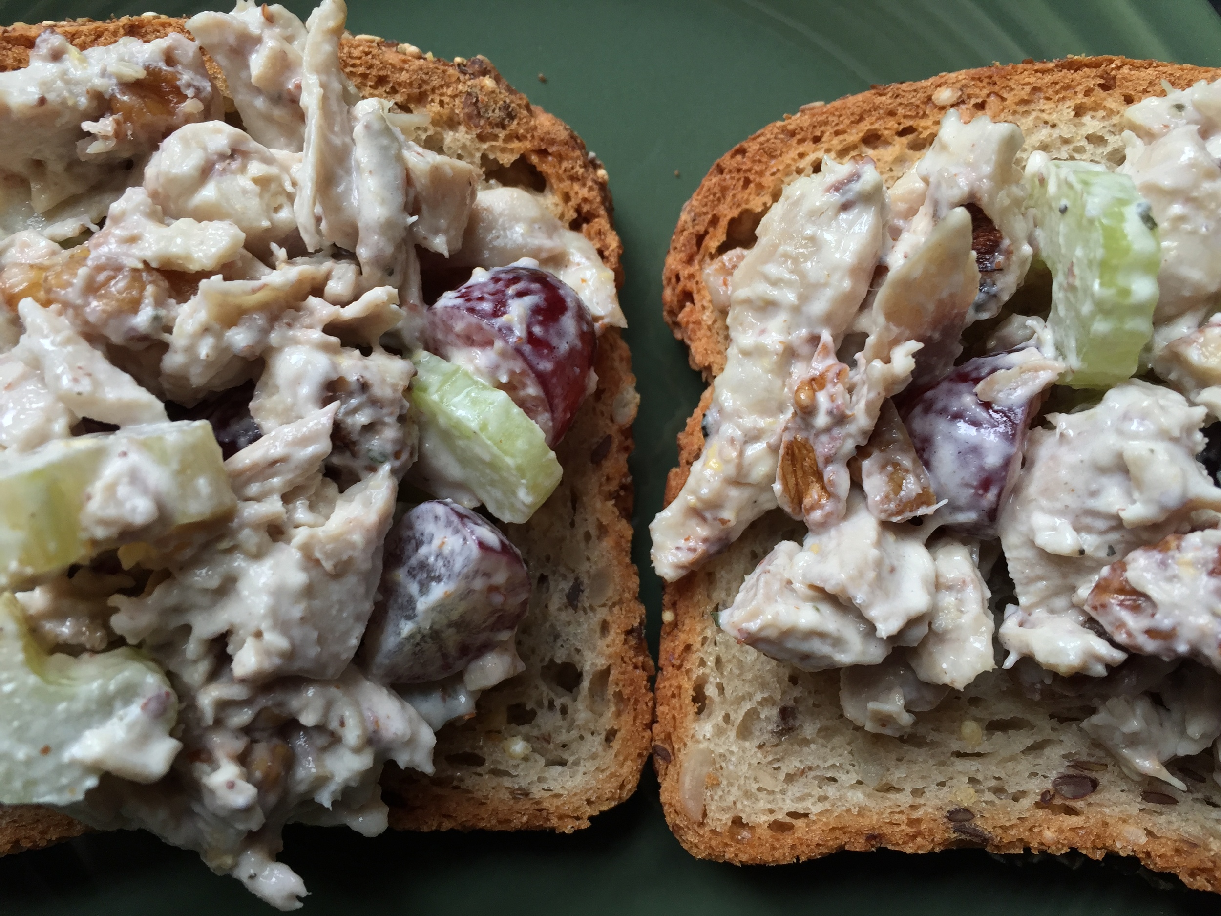 Waldorf-inspired, sans apples, Chicken Salad on Toast. Simple and delicious. 