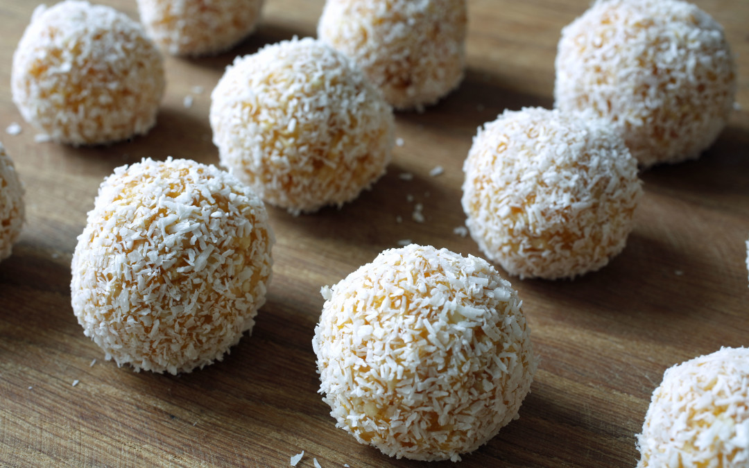 Apricot, Cashew and White Chocolate Balls with Coconut. Photo and recipe courtesy of Matthew Robinson/The Culinary Exchange.