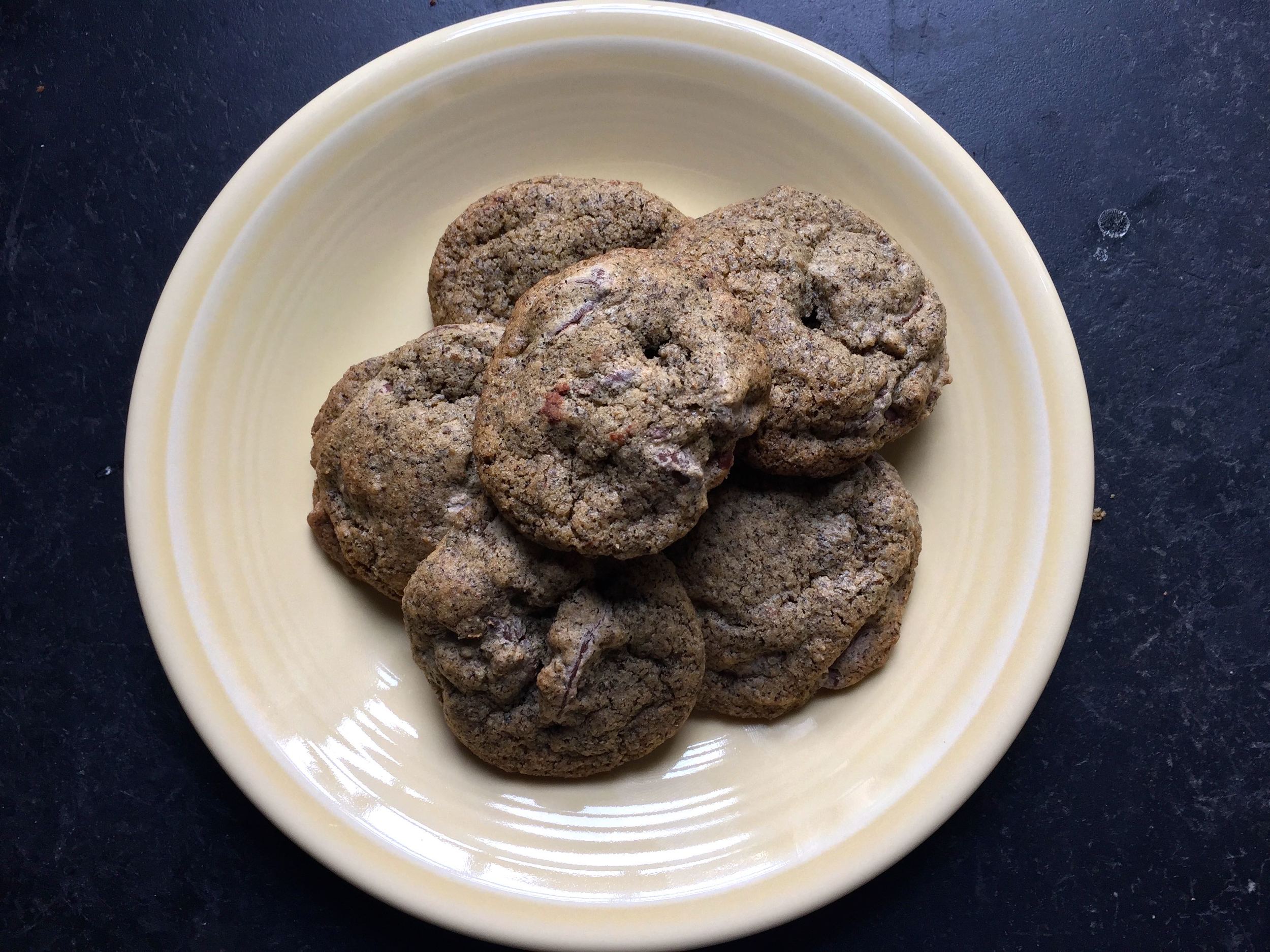 The final product! Dark and dreamy gluten free chocolate chips, with buckwheat, sorghum and oat flours. 