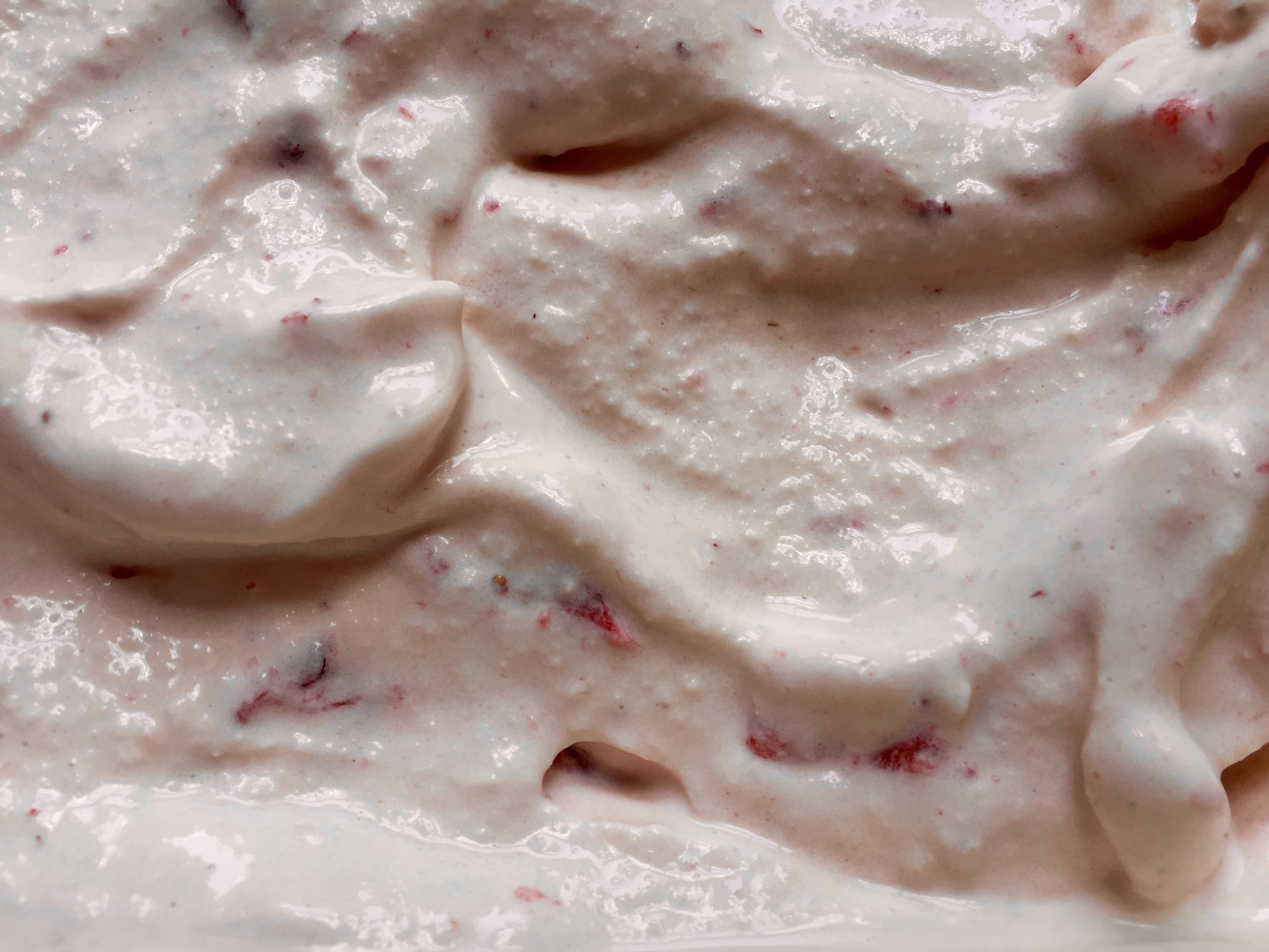 Softly set strawberry ice cream. Isn't it pretty?