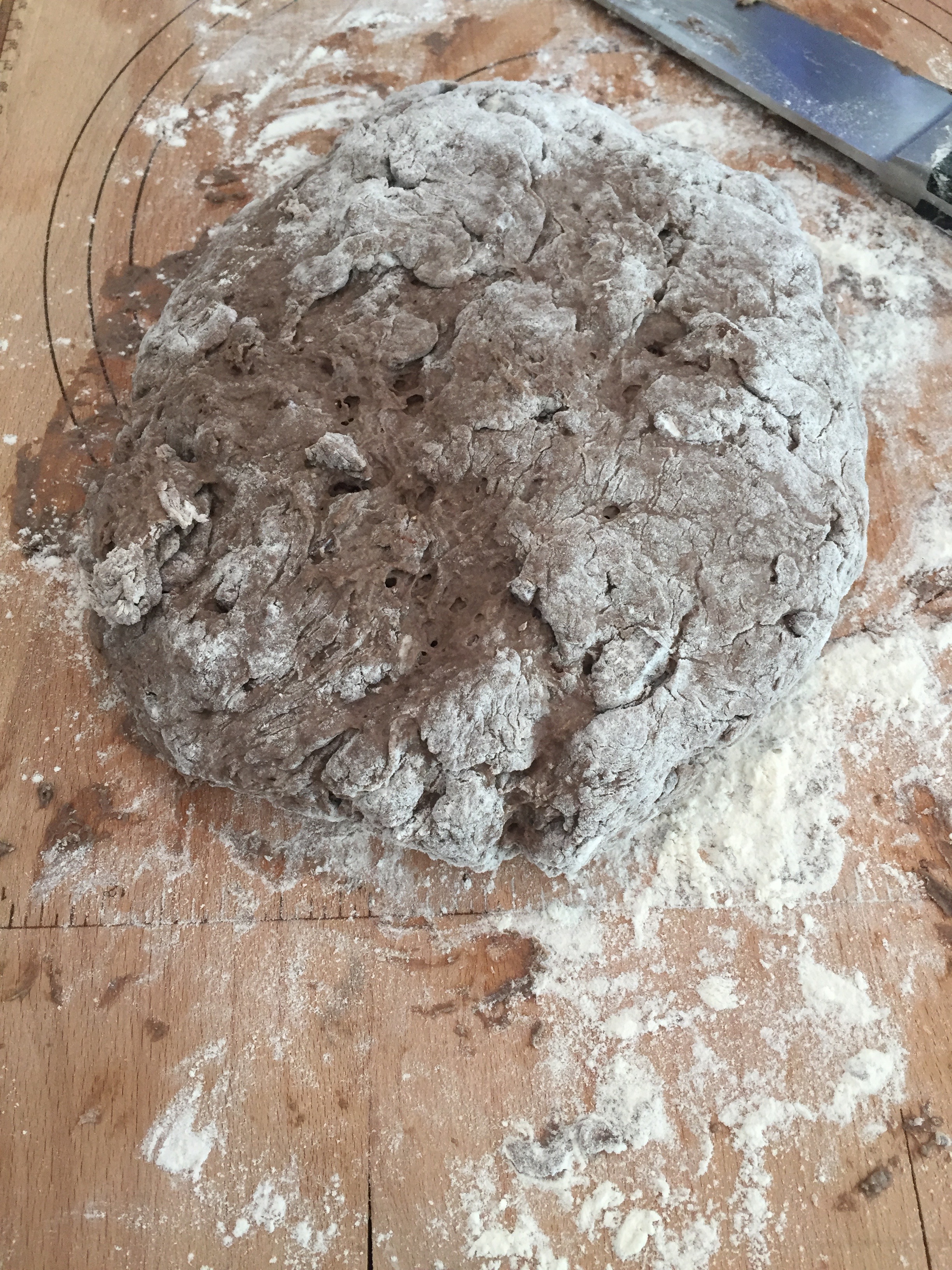 Here's what our black Irish soda bread with chocolate looks like before it goes in. Kind of a mess, right? 