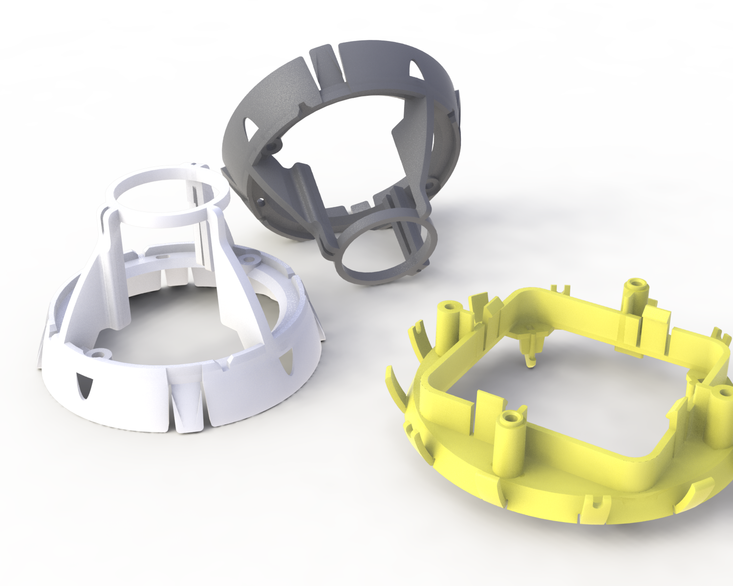 Injection molded internal assembly frames
