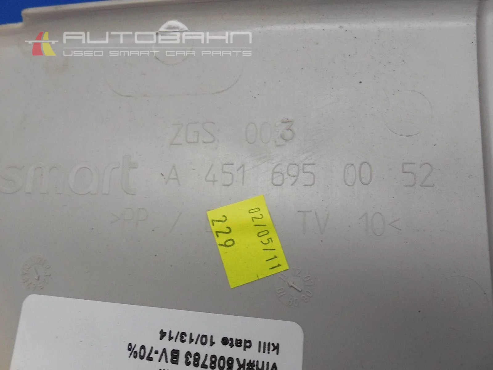 Fortwo OEM Front Headliner Trim with Fold Down Sun Visors 11.jpg