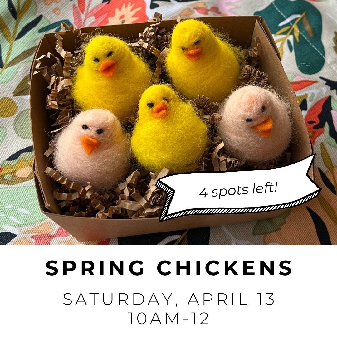 We had to reschedule our spring chickens class, and now there are a few spots open for this Saturday! Why not join us for class, go for a walk, grab lunch, and come back for our wine tasting at 4! ✨ 🐥🐥🐥✨