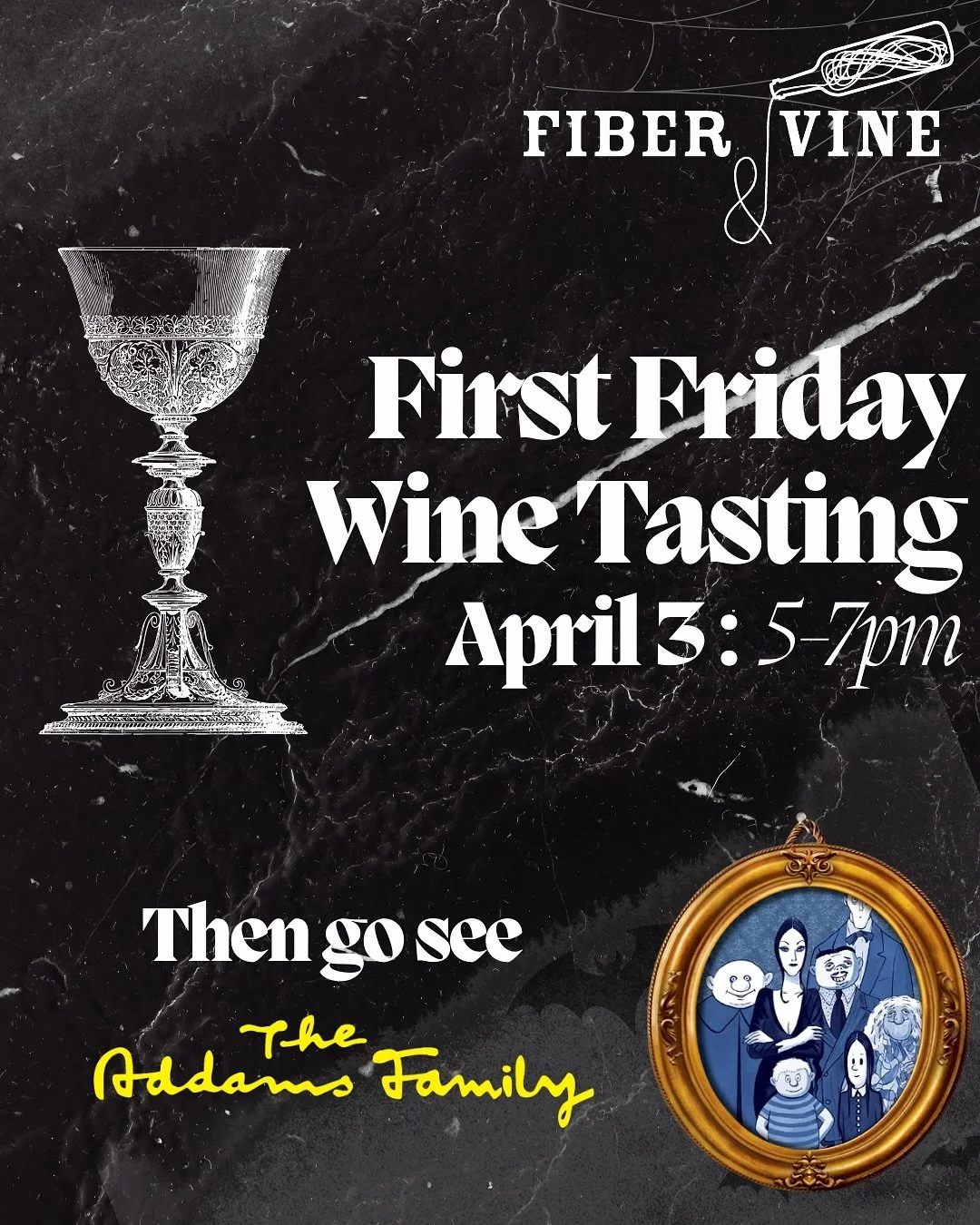 Wine tasting this Friday! It&rsquo;s a pre party for the opening night of The Addams Family Musical. 🎵 ☠️ 🖤