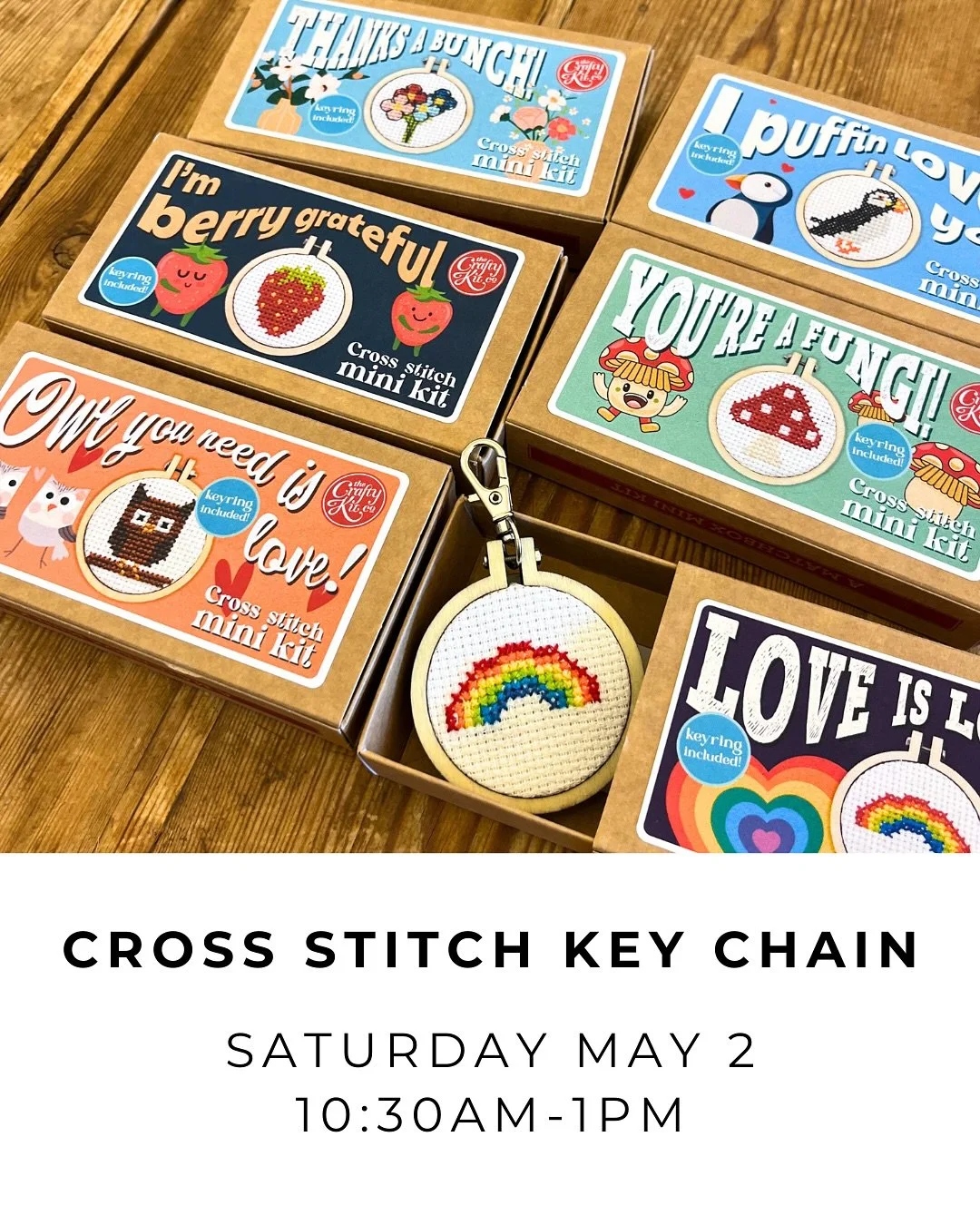 Learn to cross stitch next Saturday! Join the class, pick a kit, and get stitching! Link in profile.