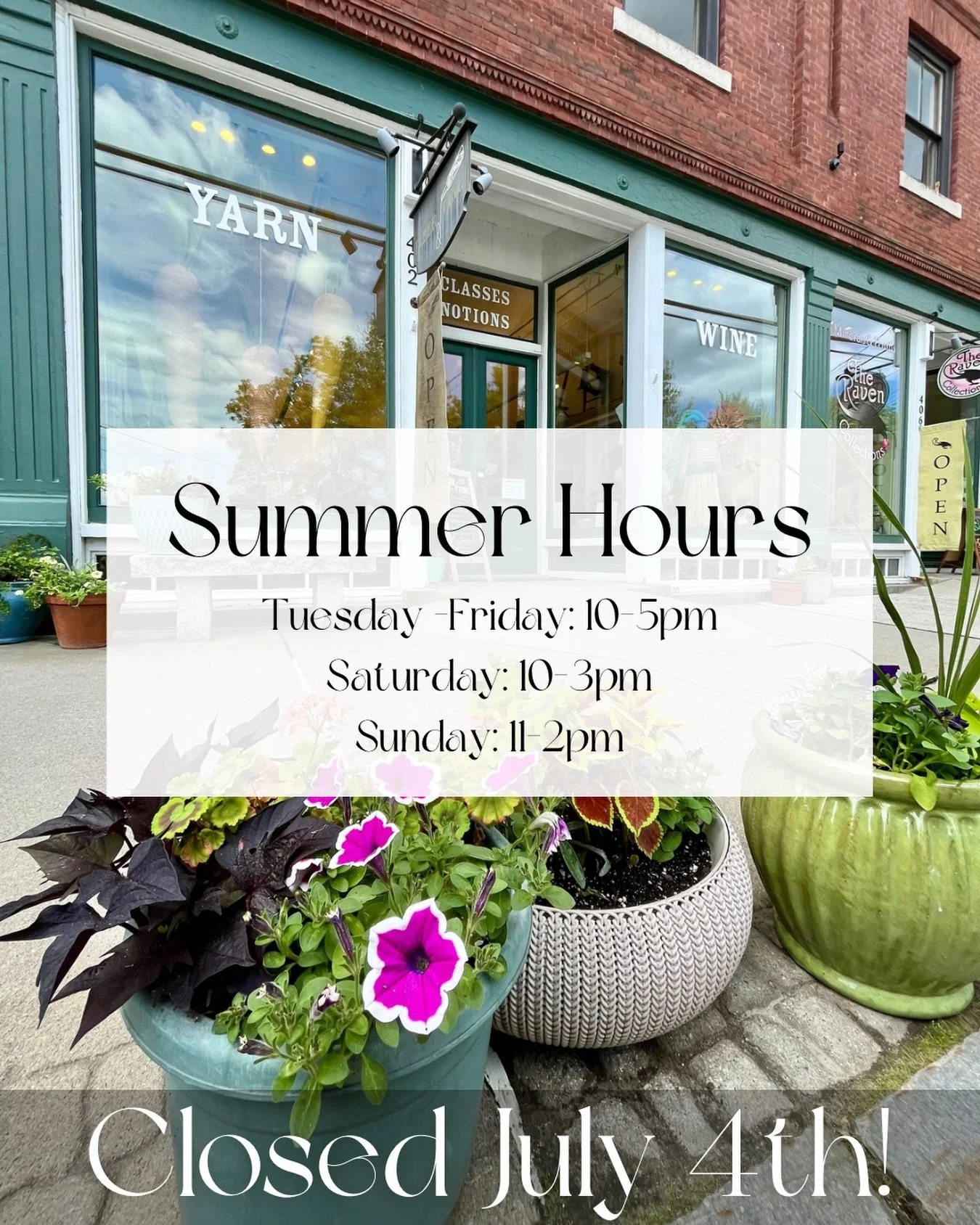 Summer hours start this weekend! Happy 4th everyone!