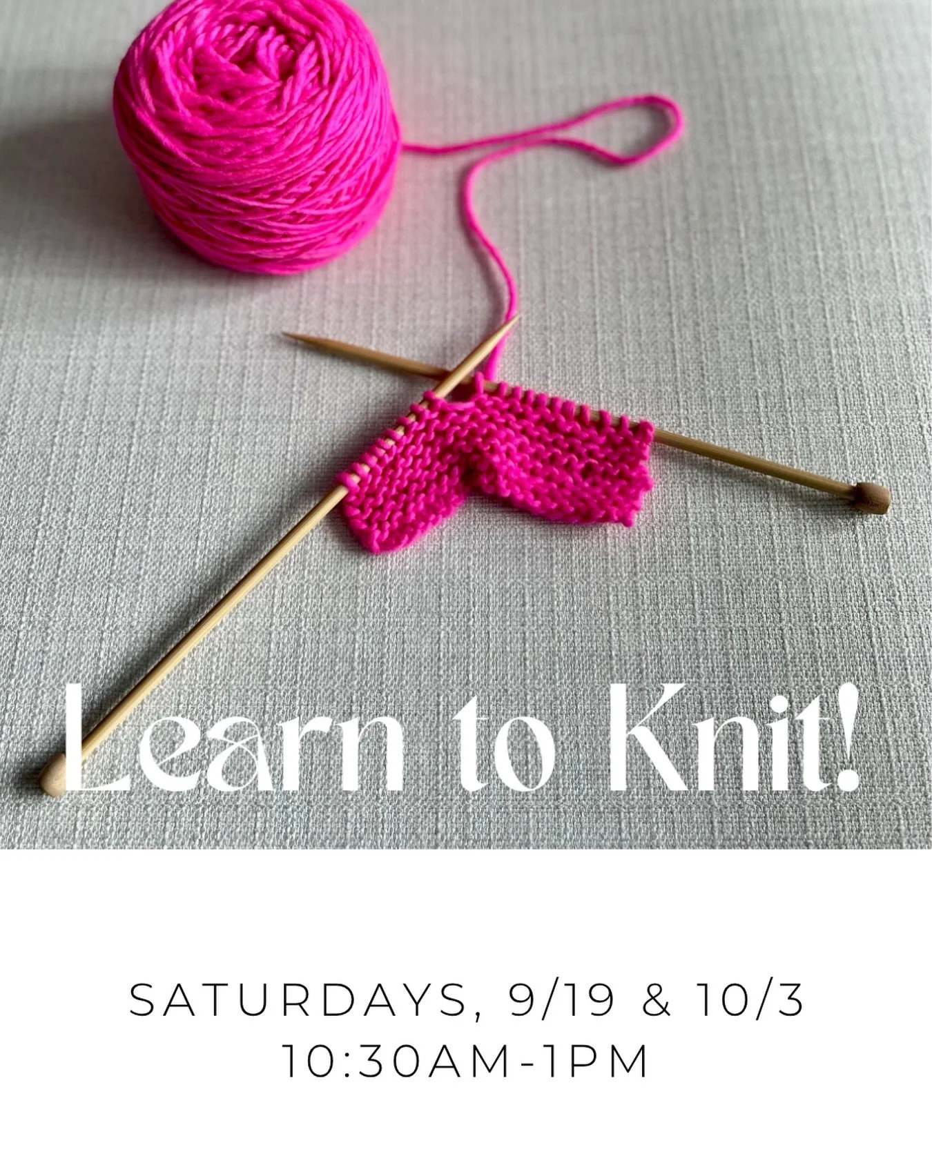 Back to school! Set yourself up for a cosy winter, by learning to knit this fall!