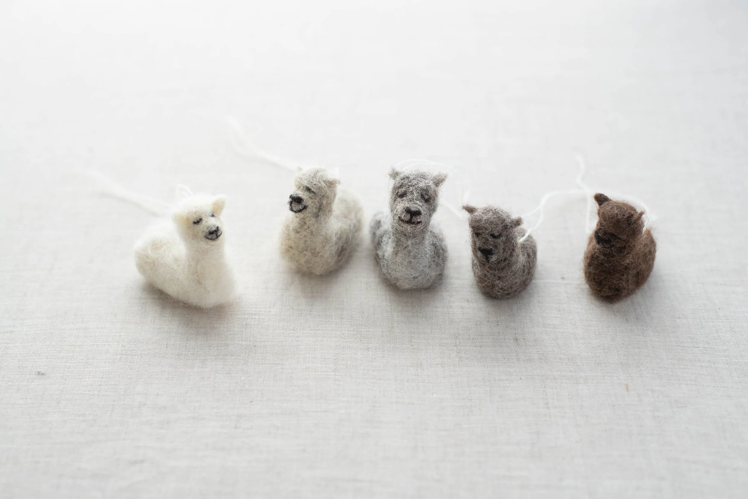 Needle Felt Alpaca Ornament