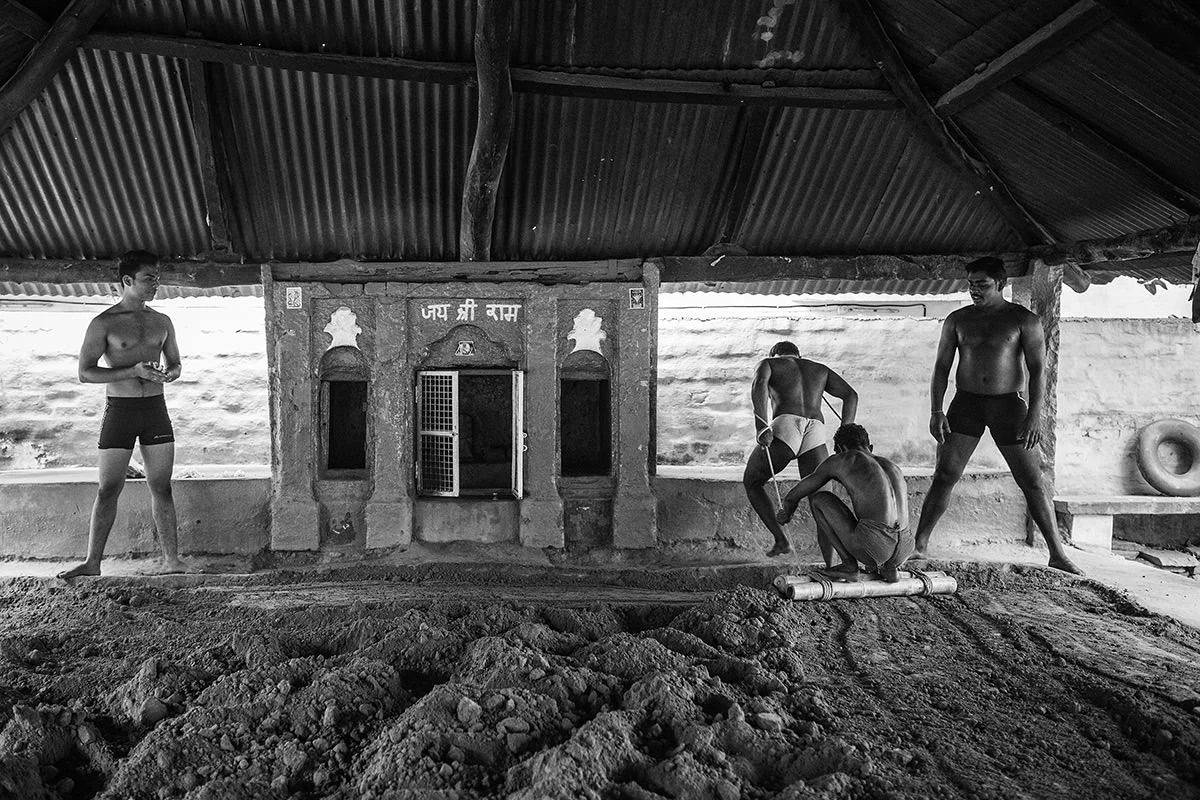  &nbsp;The mud where the wrestler fight is wet and plowed before every training  