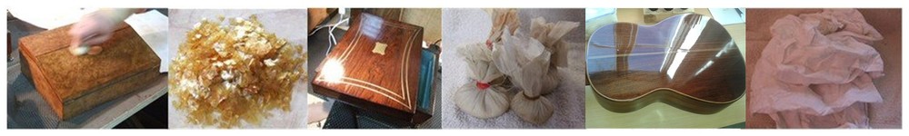 Students at work repairing, restoring and French polishing