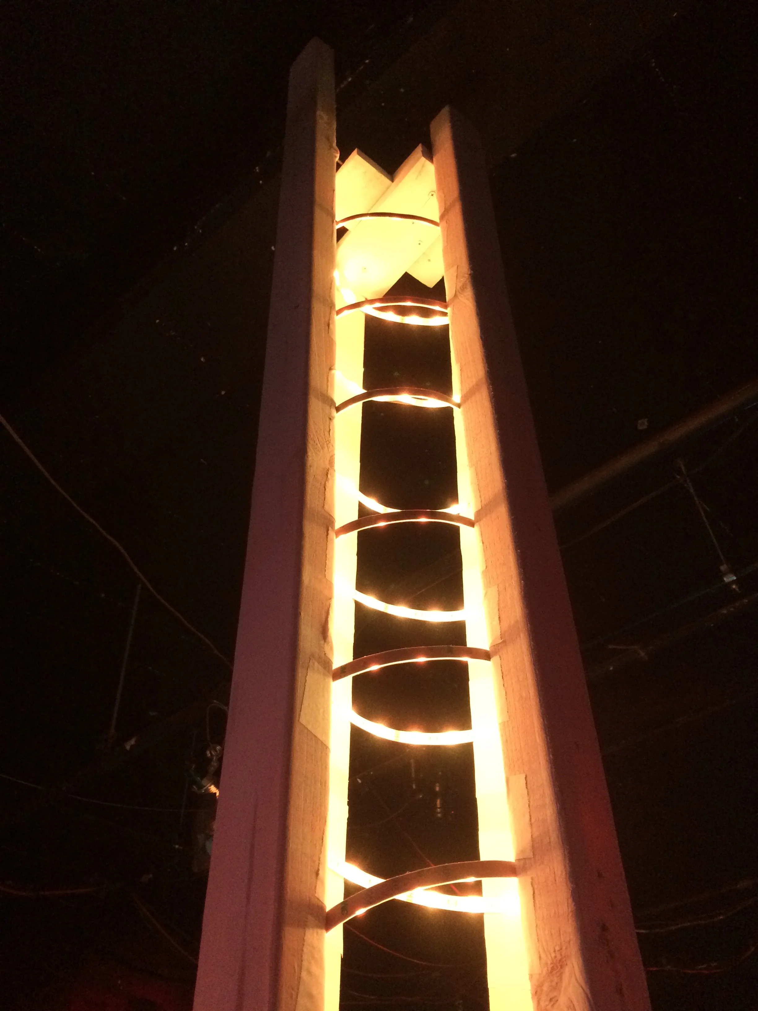 The tower of the console as seen before the final wrapping was applied.