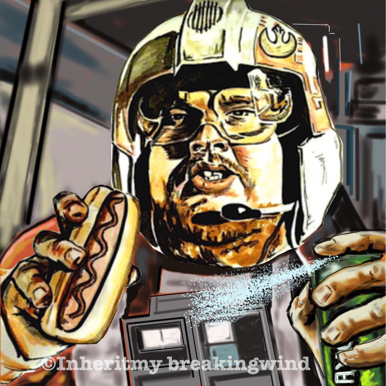 "Hard to concentrate on hitting thermal exhaust ports when everything smells like hotdogs and axe body spray"