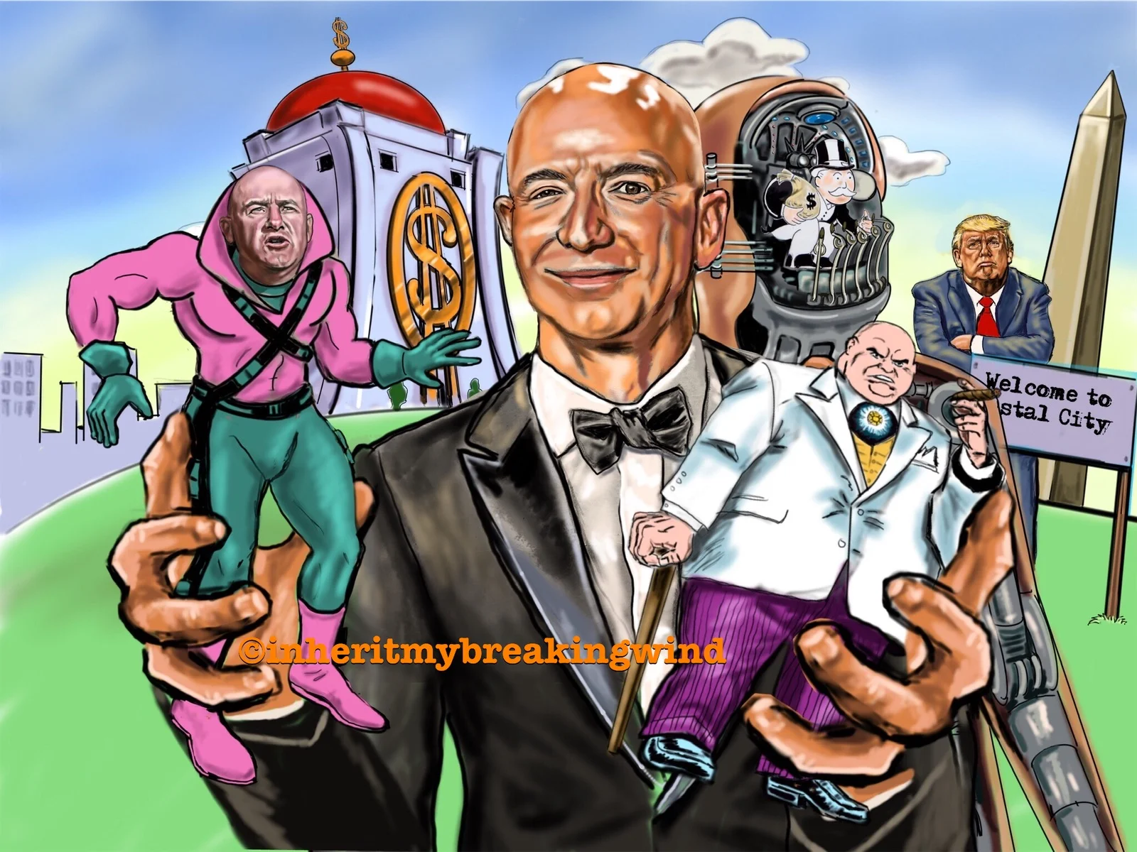 Tres commas dreaming from across the river