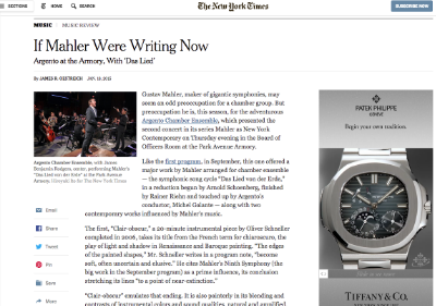 New York Times Review: "Das Lied"