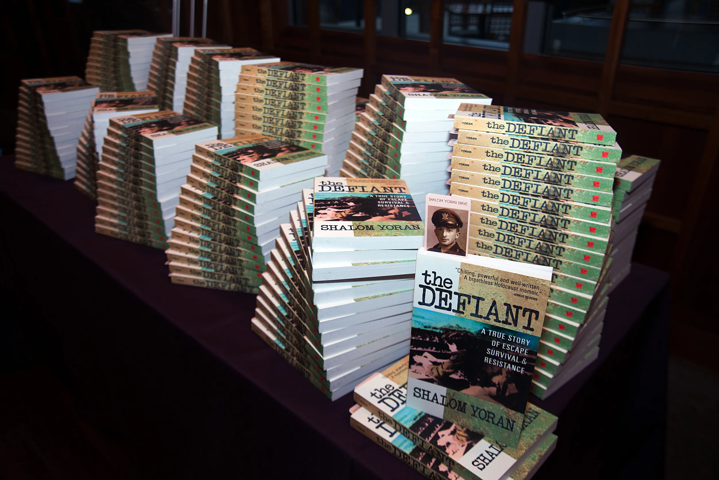 Shalom Yoran's autobiography, The Defiant: A True Story of Escape, Survival & Resistance . Click on photo to view the book at Amazon.com .