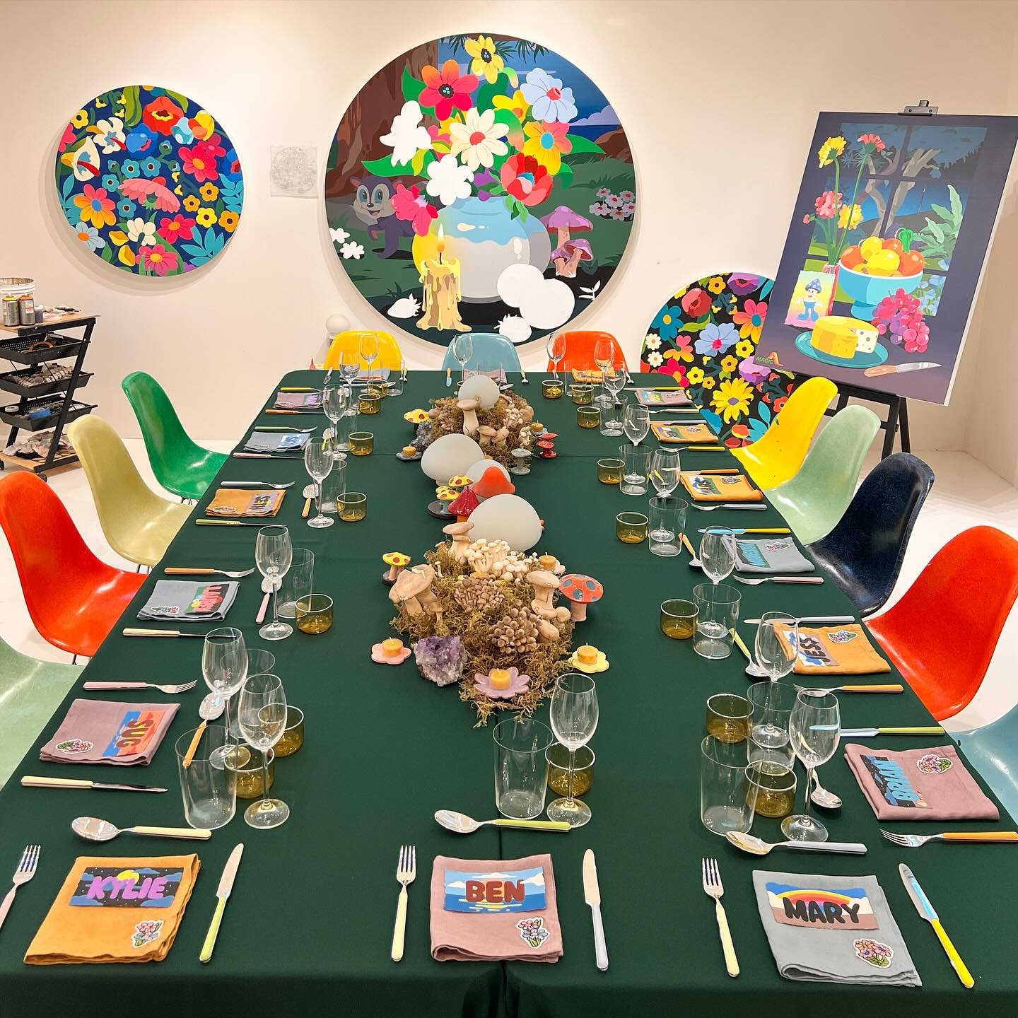 This weekend we created a very special dinner party with our brilliant friends @benshewry @kylie_shewry in our studio.
The purpose was a celebration of friendship and the creative community that we are lucky to be apart of.
So thankful to all our won