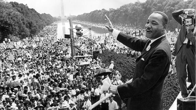 History in the making: Martin Luther King Jr. in 1963.