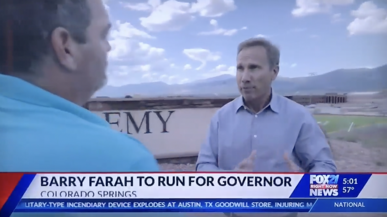 Barry Farah announces 2018 run for Governor of Colorado