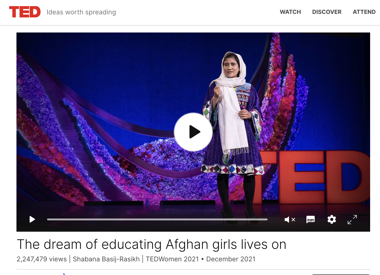 Shabana Basij-Rasikh- Founder of SOLA- Afghanistan's First Girls Boarding School