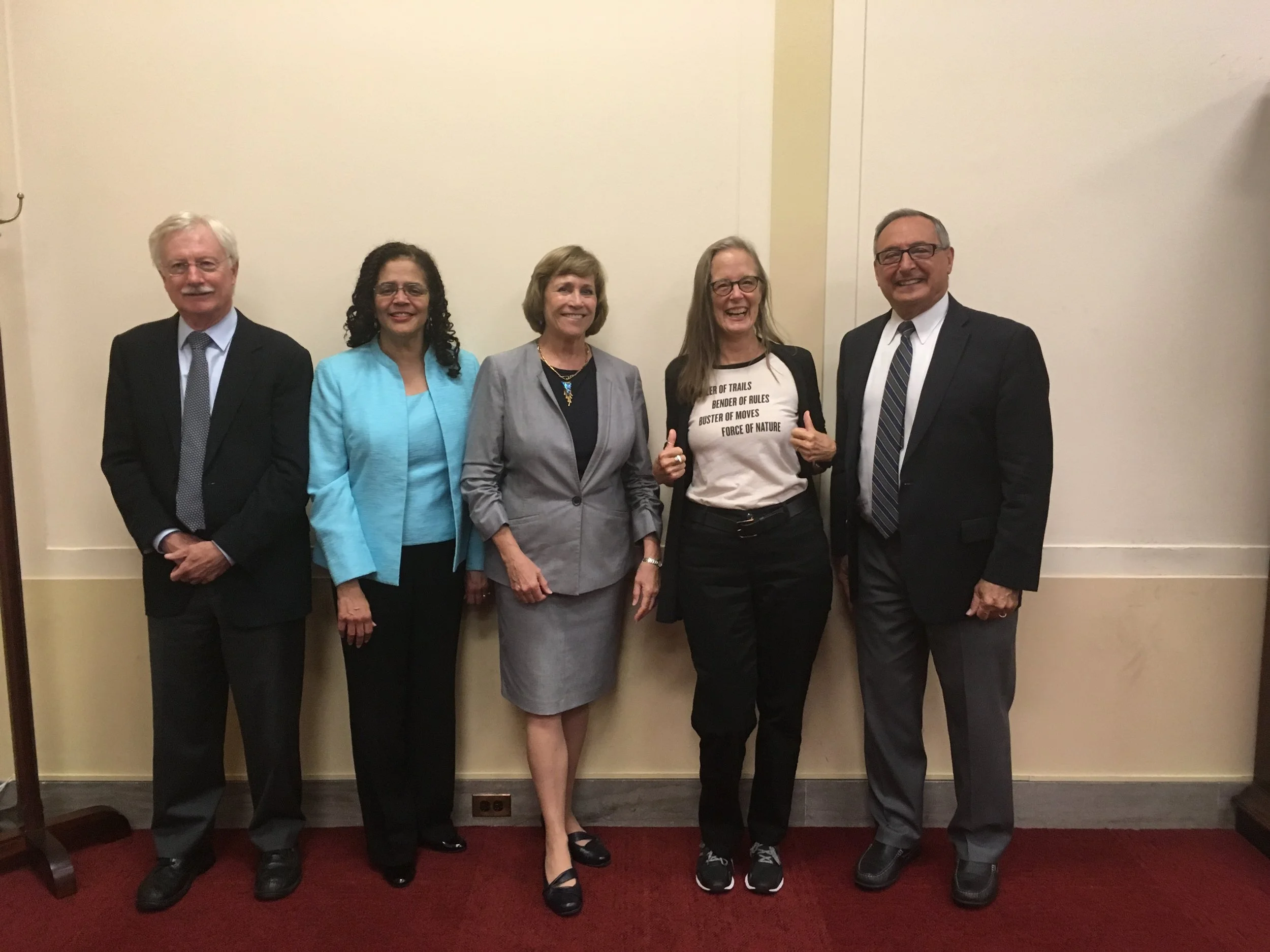 From left to right: George F. Koob, PhD, Deidra Roach, MD, Barbara McCrady, PhD, Martha Woodroof, and Carlo DiClemente, PhD. 