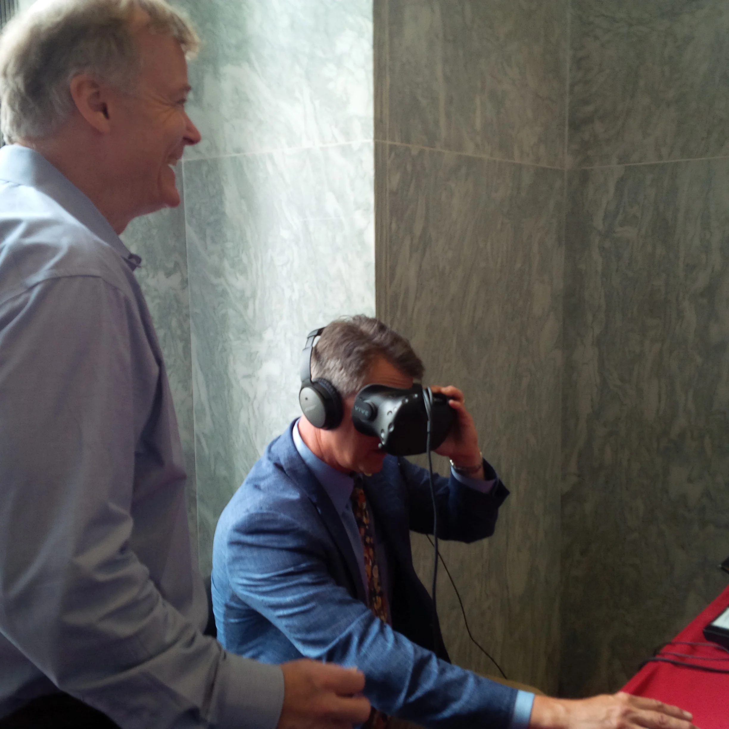 Dr. Hoffman introducing Rep. Roger Marshall, MD (R-KS) to “Snow Canyon”.
