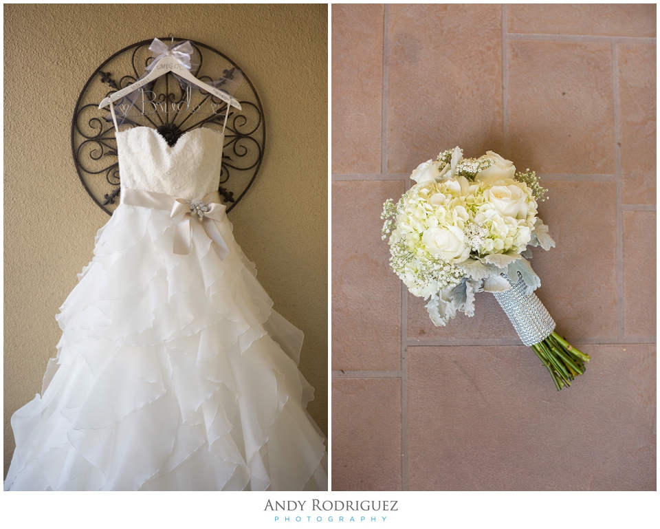 Wedding dress and Bouquet