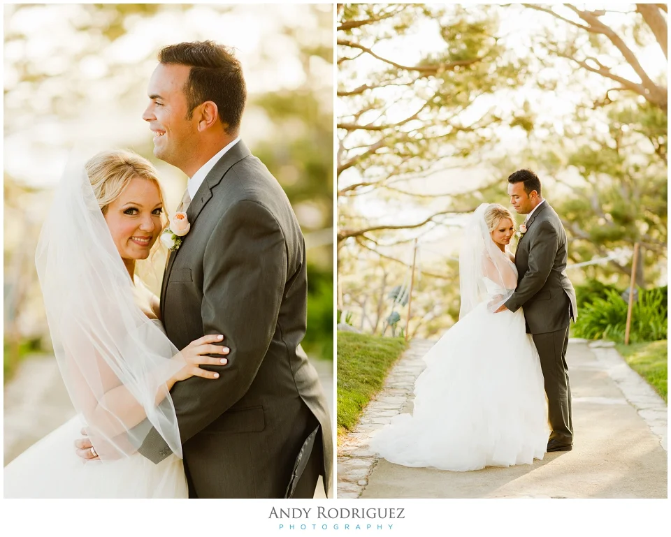 Bride and Groom at Wayfarers Chapel