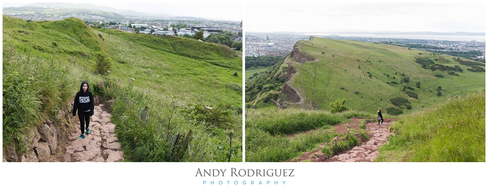 Hiking up Arthur's Seat