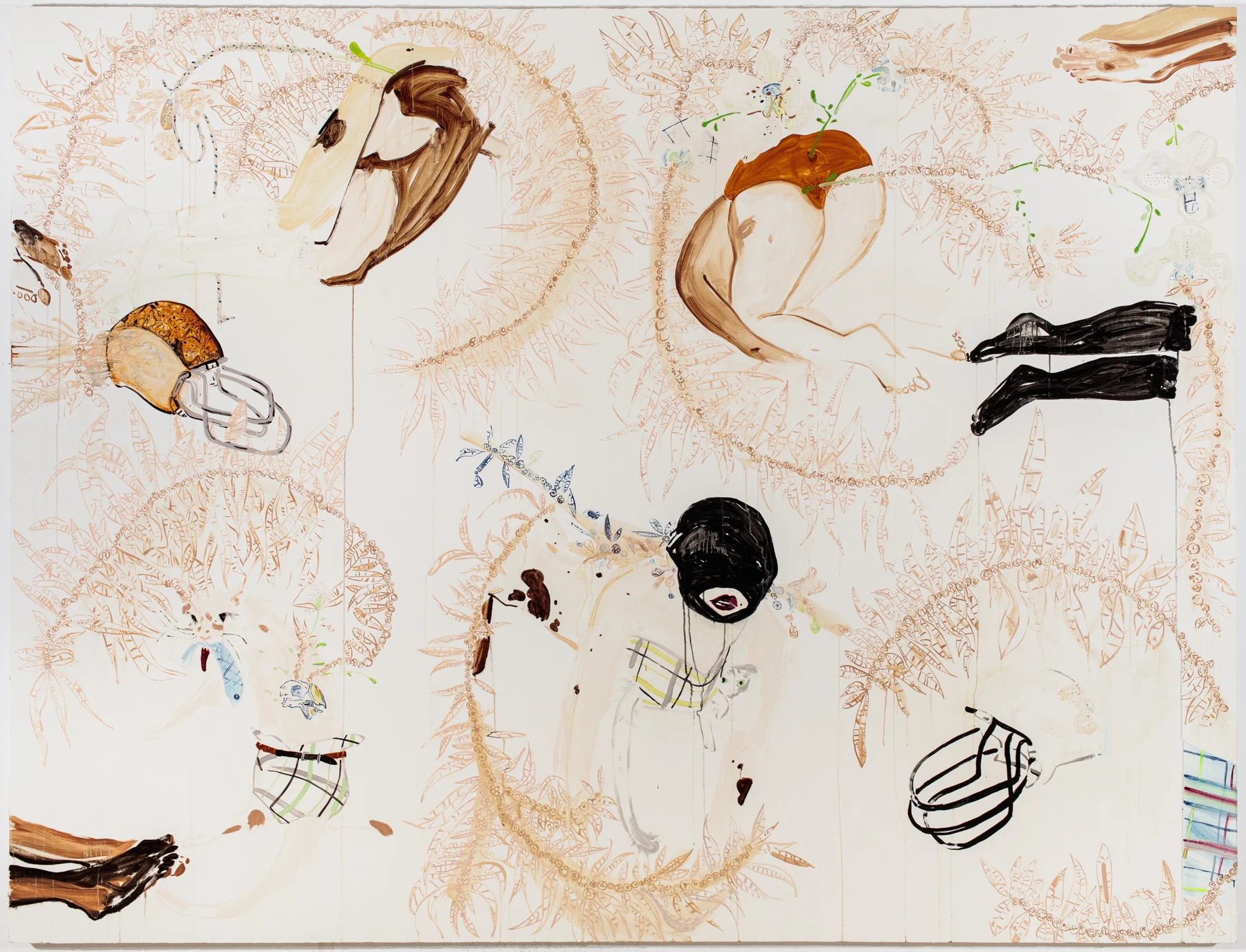 GRLS at the End of the World , oil on canvas, 118 x 90", 2016