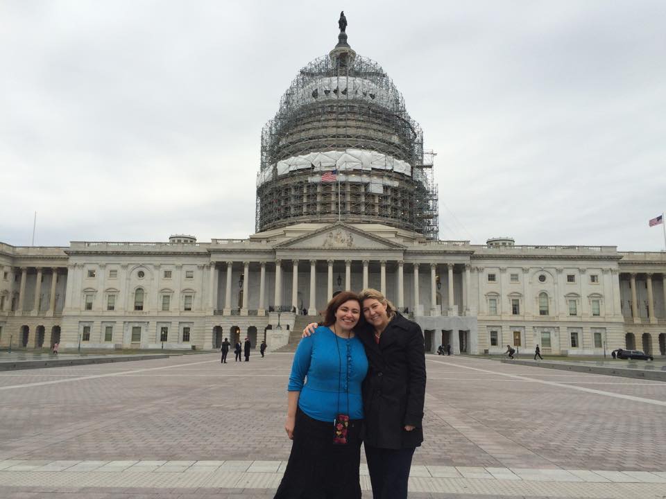 Left to Right: FOR National Council Member Sahar Alsahlani next to FOR Executive Director Kristin Stoneking